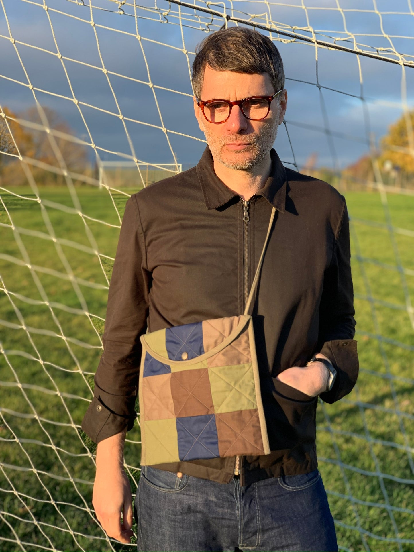 camo scraps quilted book bag cotton tiger