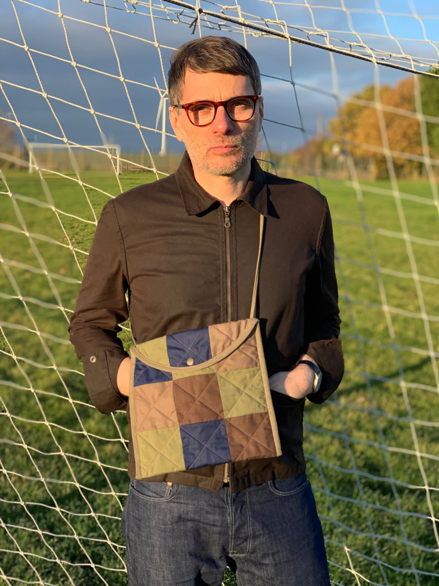 camo scraps quilted book bag cotton tiger