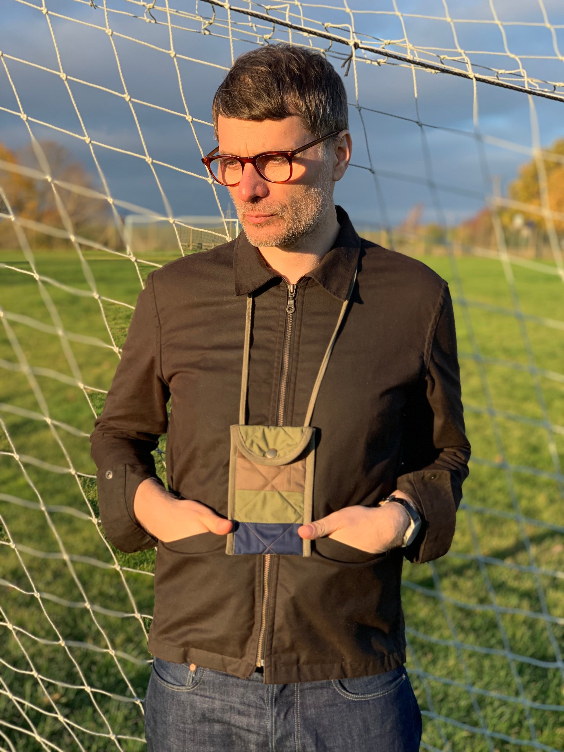 camo scraps quilted phone pouch cotton tiger