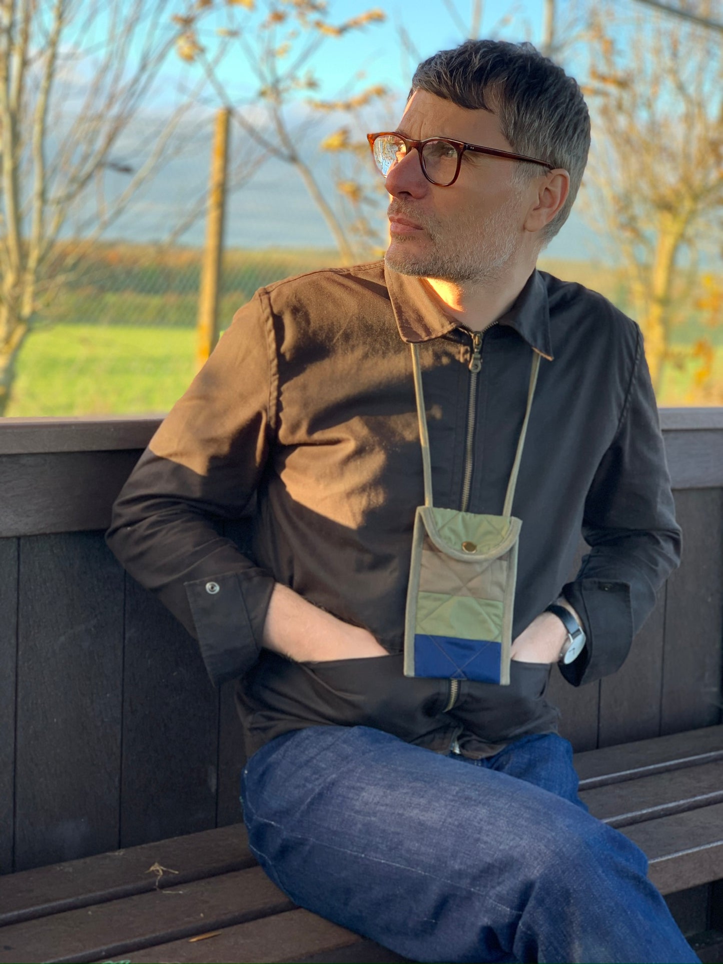 camo scraps quilted phone pouch cotton tiger