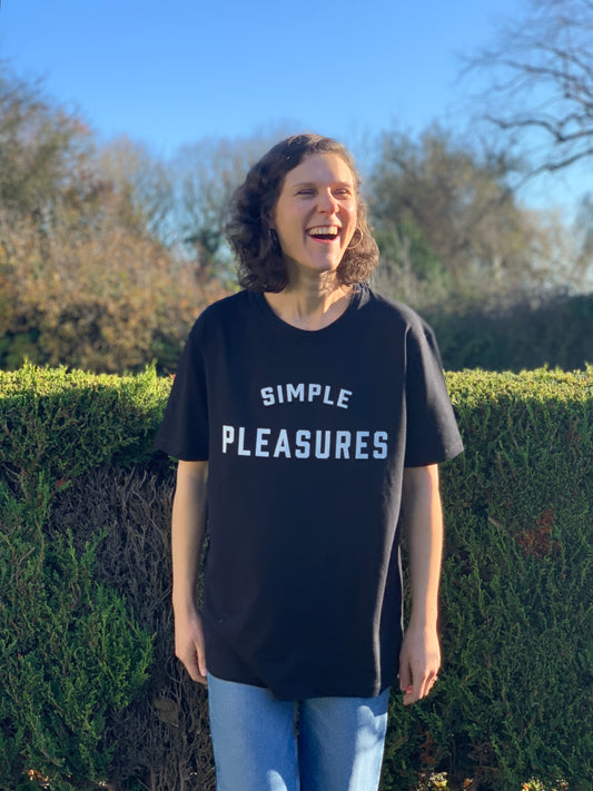 limited edition simple pleasures t shirt supima cotton black