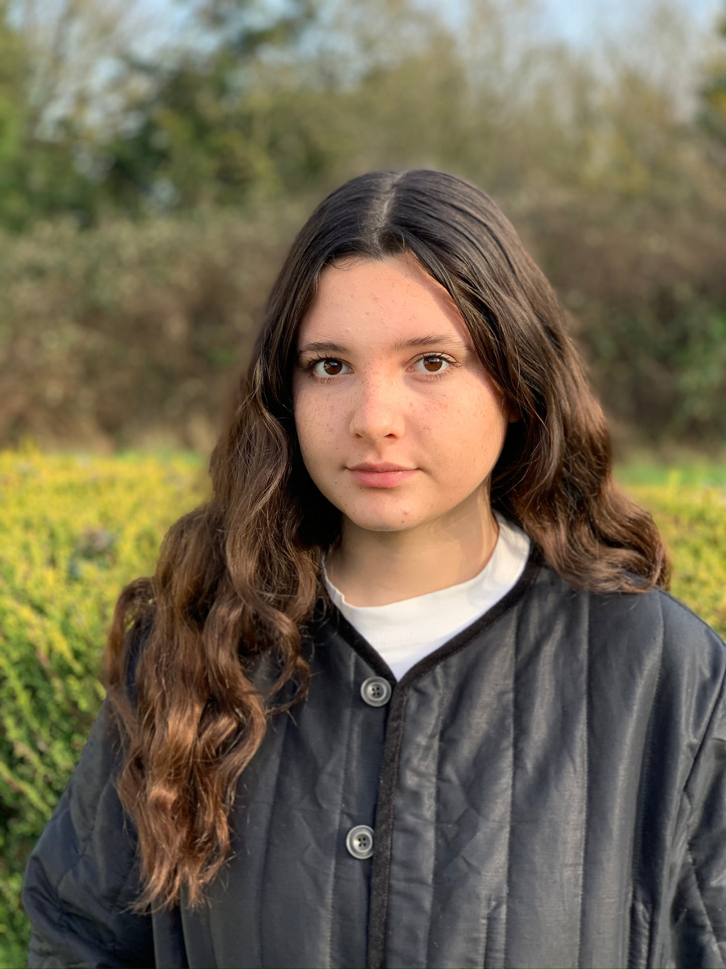 quilted liner jacket linen cotton twill black