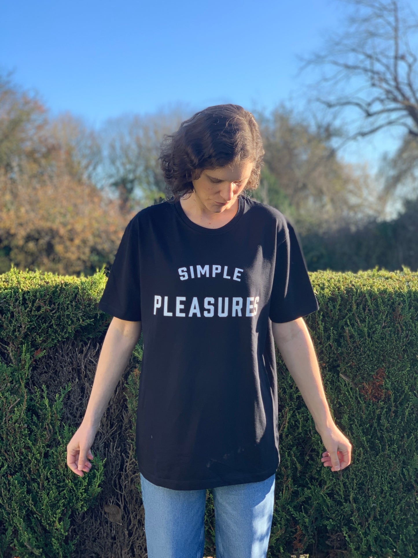 limited edition simple pleasures t shirt supima cotton black